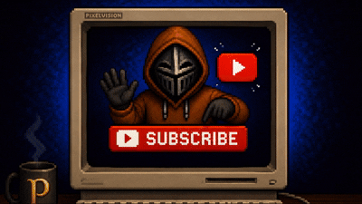 Mascote do TibiaRealm convidando para o YouTube