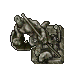 Broken Lizard Statue